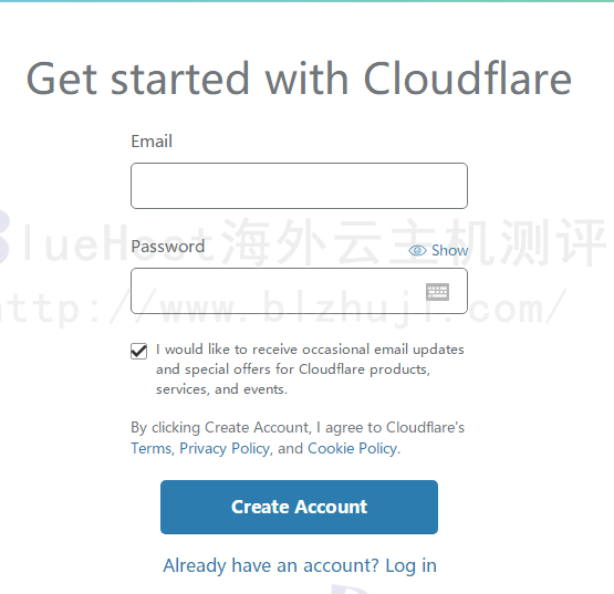 BlueHost登录CloudFlare